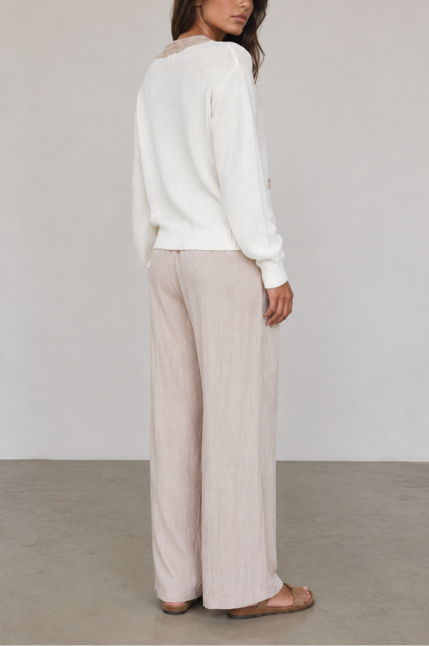 Wispr Contrast Effect Trim Cardigan