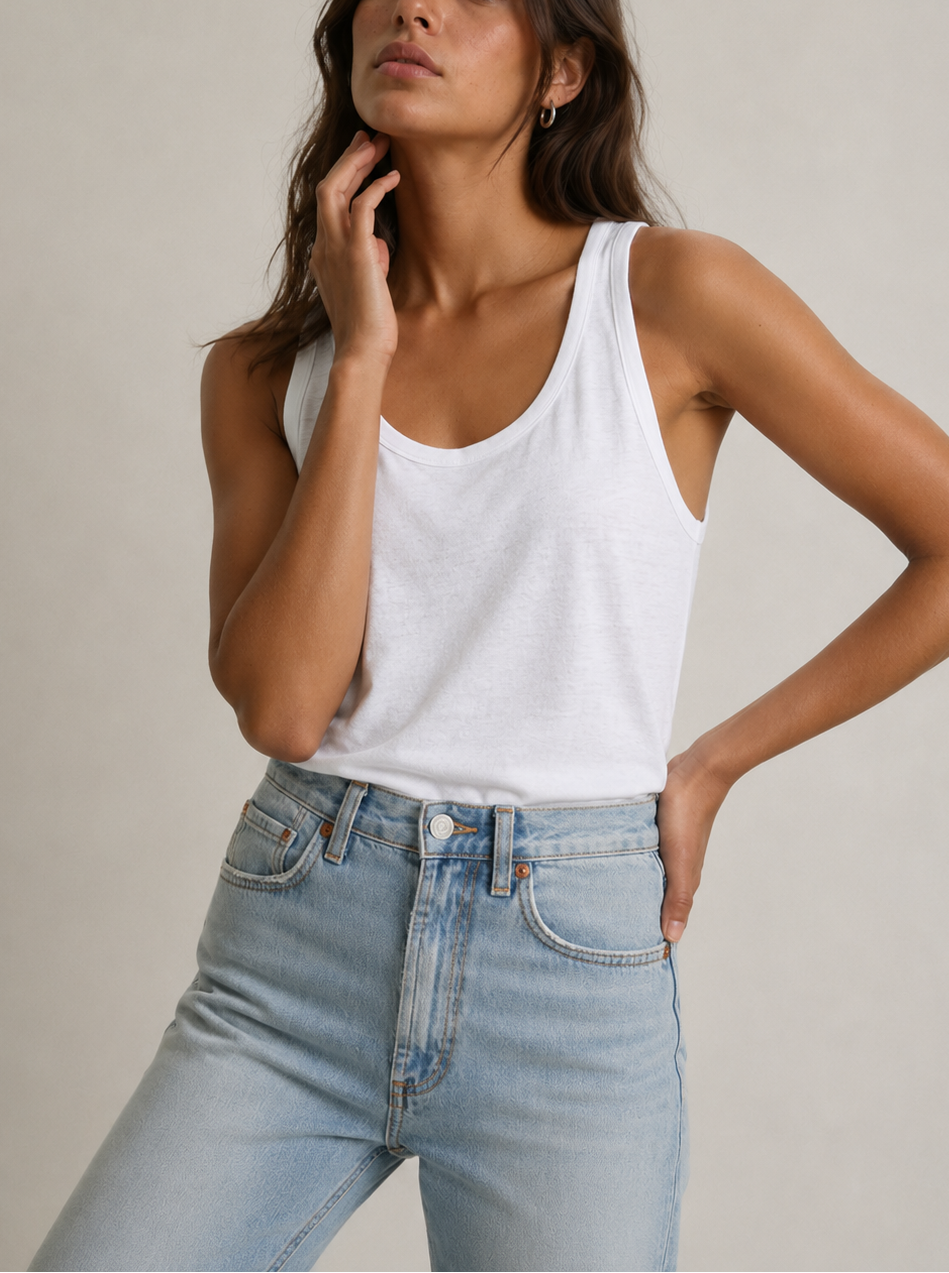 Majestic Filatures Stretch Linen Crewneck Tank