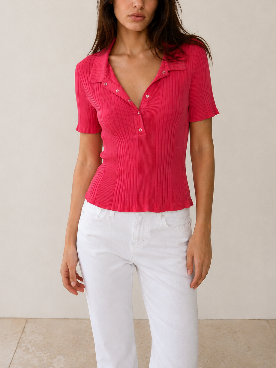 NSF Alden SS Fitted Snap Polo