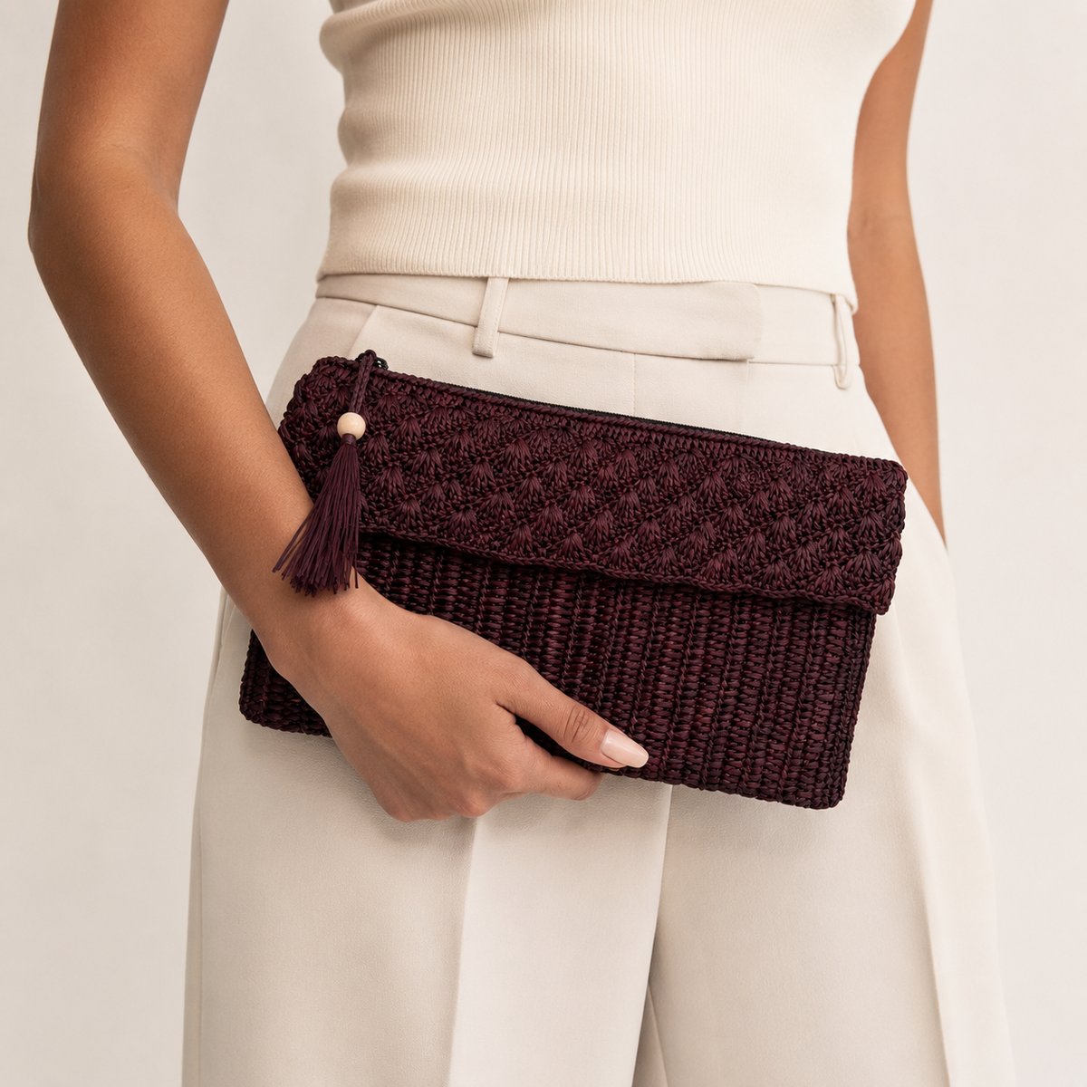 Shebobo Anna Petal Pattern Crochet Clutch