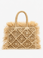 Shebobo Leo Crochet Granny Straw Shoulder Bag