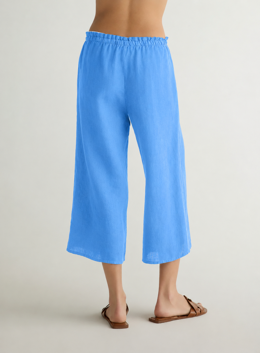 Bella Dahl Ruffle Waist Wide Leg Crop Pant