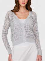 Autumn Cashmere Solid Mesh Cardigan