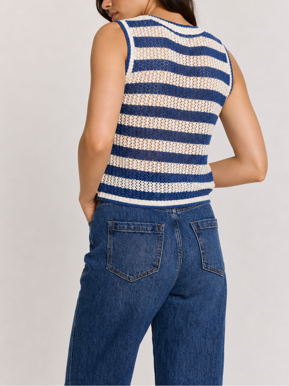 Wispr Stripe Pointelle Tank