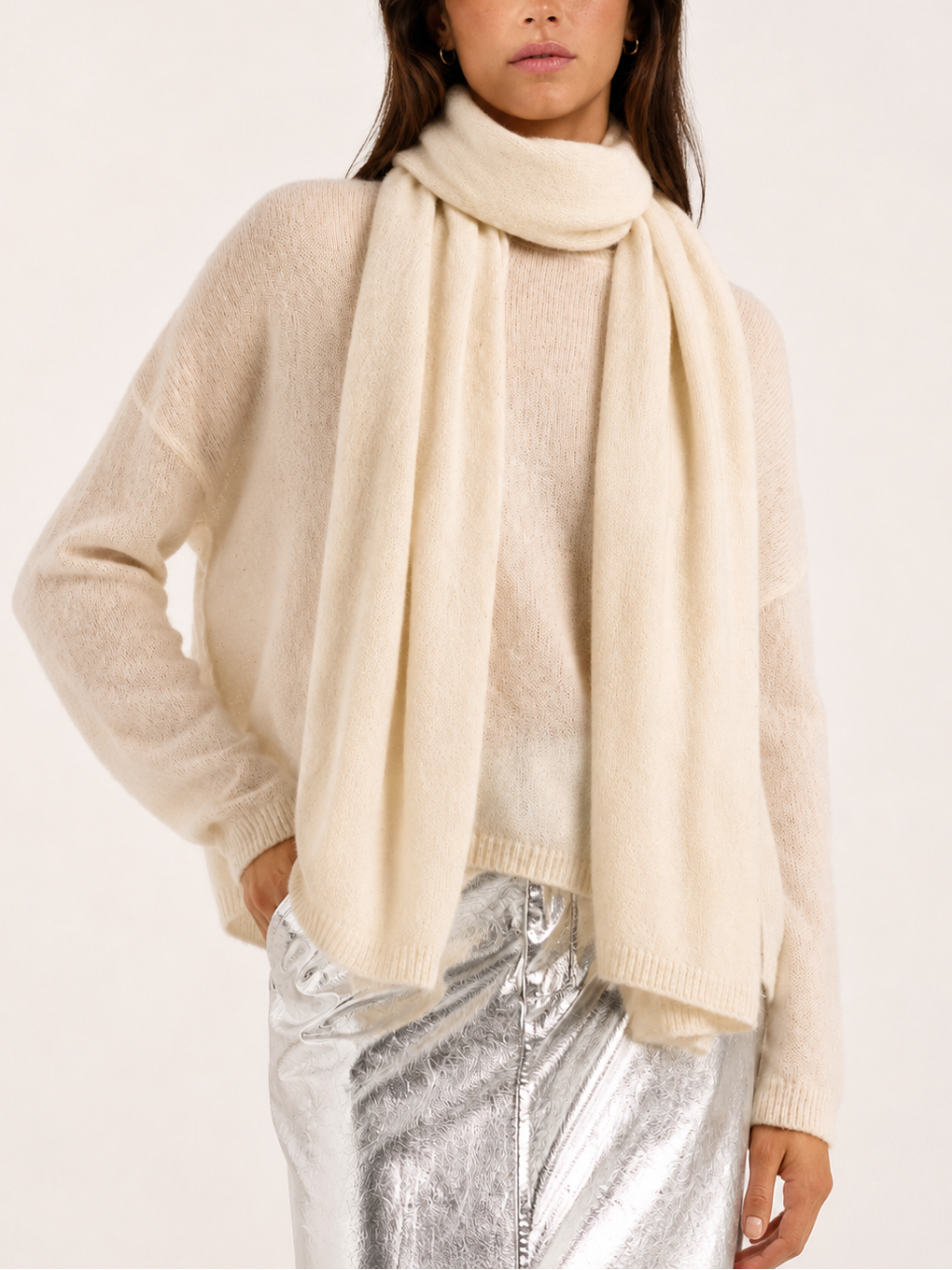 Brodie Estelle Cashmere Blend Sparkle Skinny Scarf