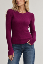 Margaret O'leary Shirttail Waffle Crew