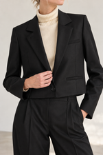 Derek Lam Cropped Single Button Blazer