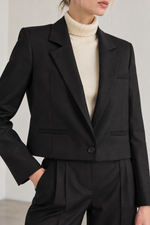 Derek Lam Cropped Single Button Blazer