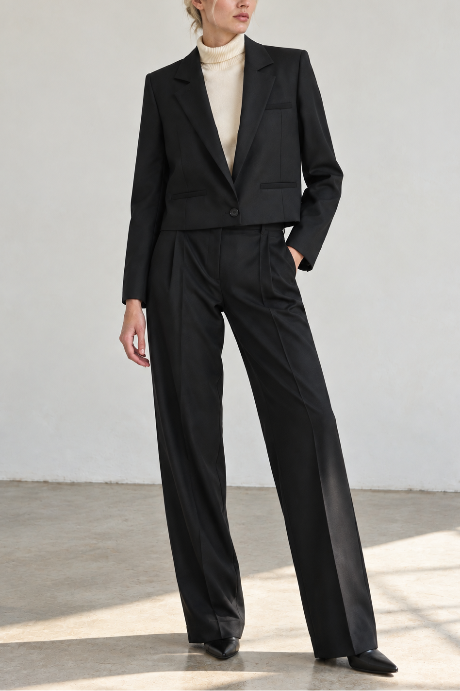 Derek Lam Cropped Single Button Blazer