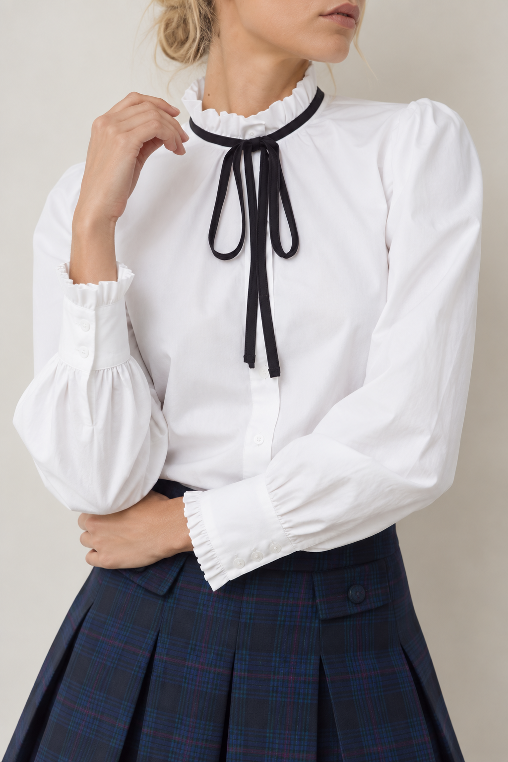 Suncoo Luisa Flowy Blouse With Bow Tie