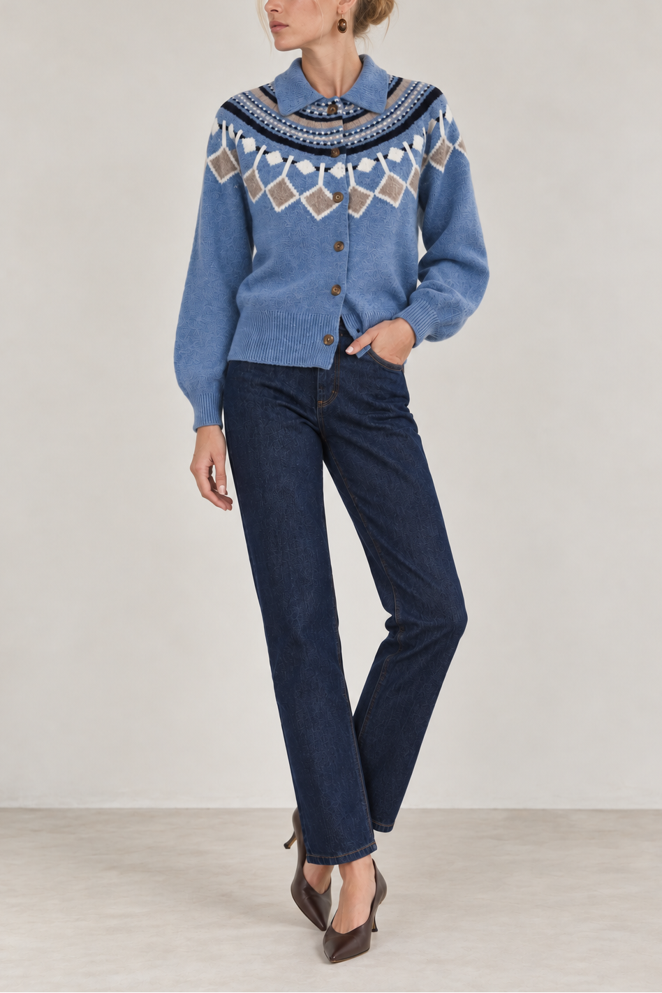 Tara Jarmon Giulietta Embroidered Collar Sweater