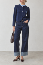 Suncoo Geola Two Tone Embroidered Cardigan