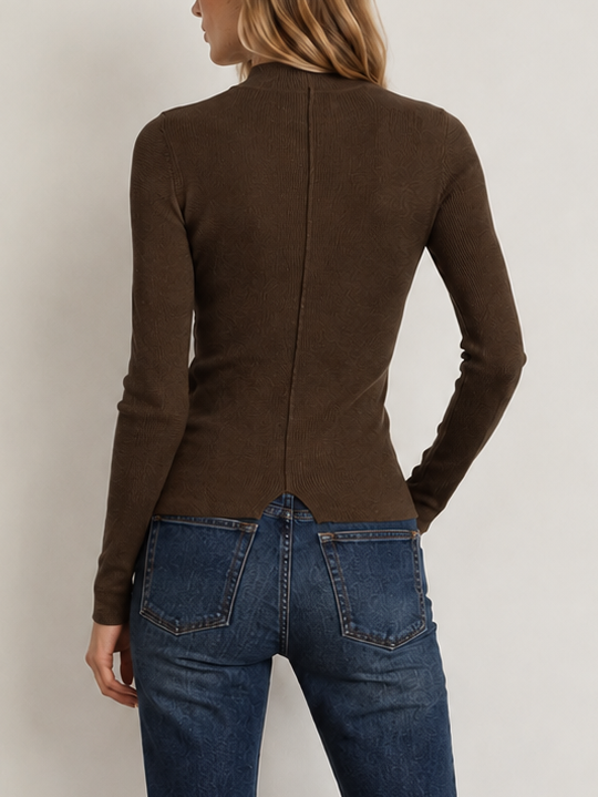 Saint Art Xavier Ribbed Mock Neck Sweater