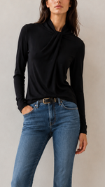 Majestic Filatures Soft Touch L\S Twist Neck Top