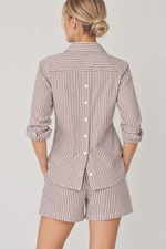 Stateside TS Spring Stripe Poplin Double Placket Shirt