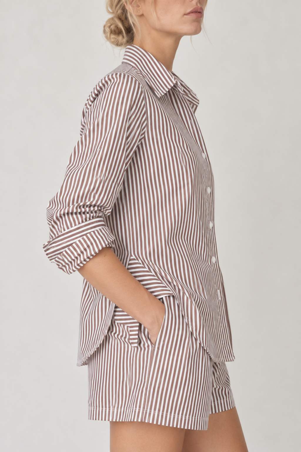 Stateside TS Spring Stripe Poplin Double Placket Shirt