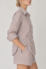 Stateside TS Spring Stripe Poplin Double Placket Shirt