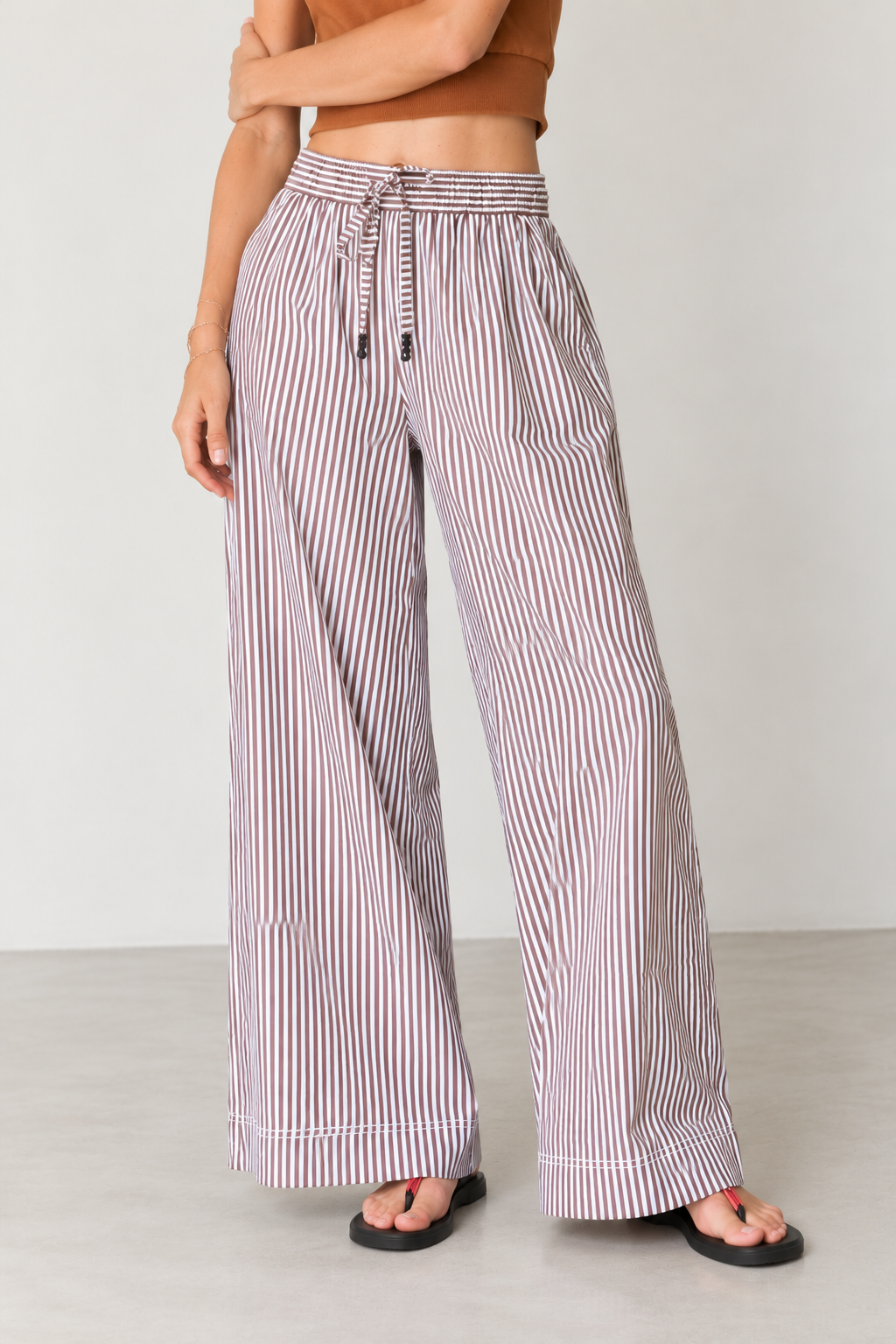 Stateside TS Spring Stripe Poplin Wide Leg Trouser