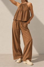 Stateside TS Linen Smocked Halter Top