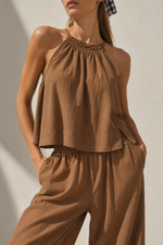 Stateside TS Linen Smocked Halter Top