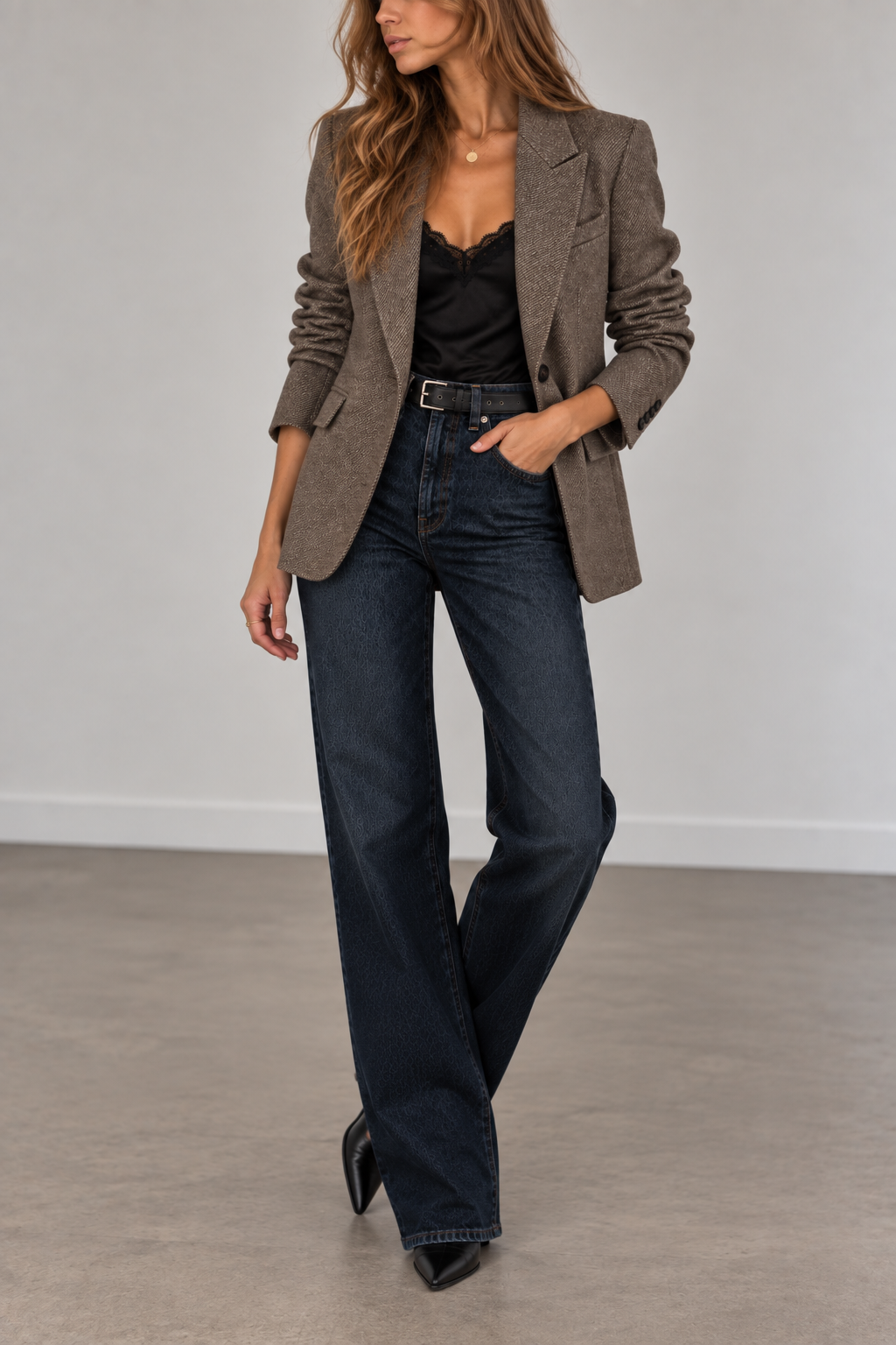 Circolo Single Breasted Jersey Blazer