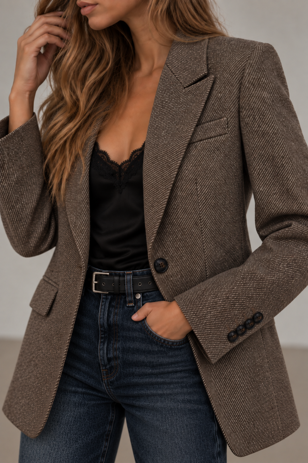 Circolo Single Breasted Jersey Blazer