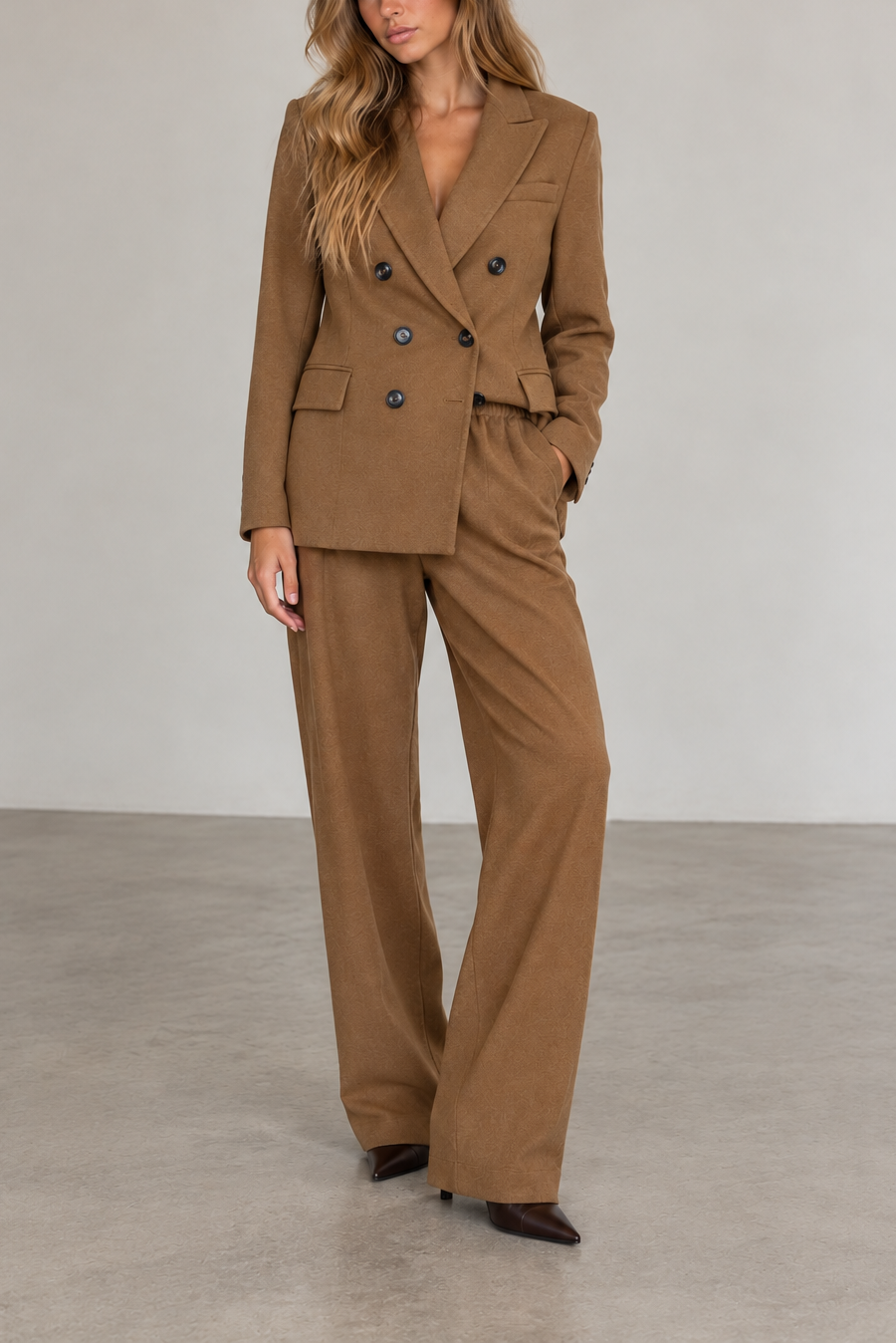 Circolo Double Breasted Wool Blend Jacket
