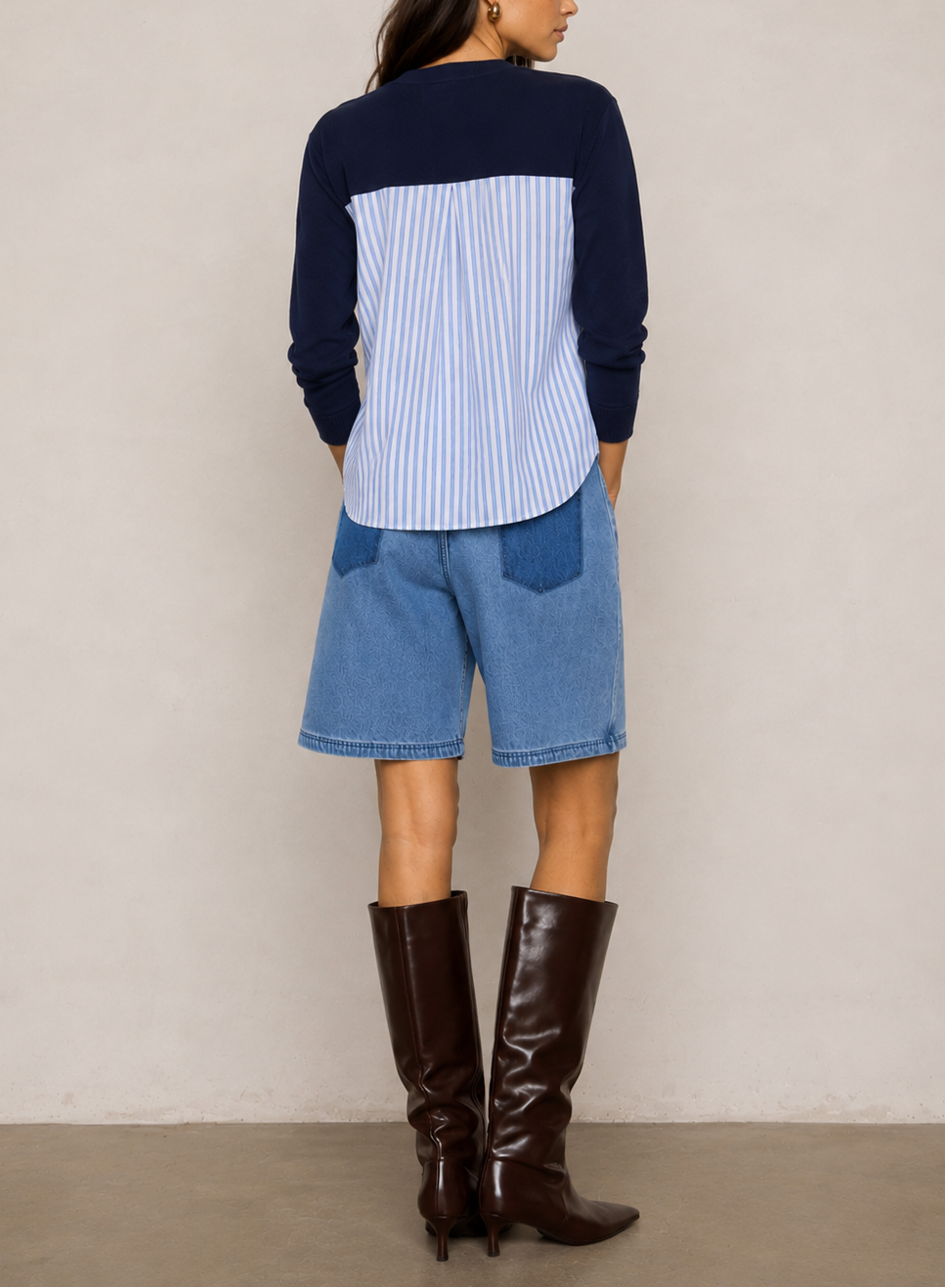 LAFATA Mix Media Cardigan