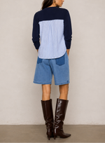 LAFATA Mix Media Cardigan