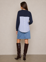 LAFATA Mix Media Sweatshirt