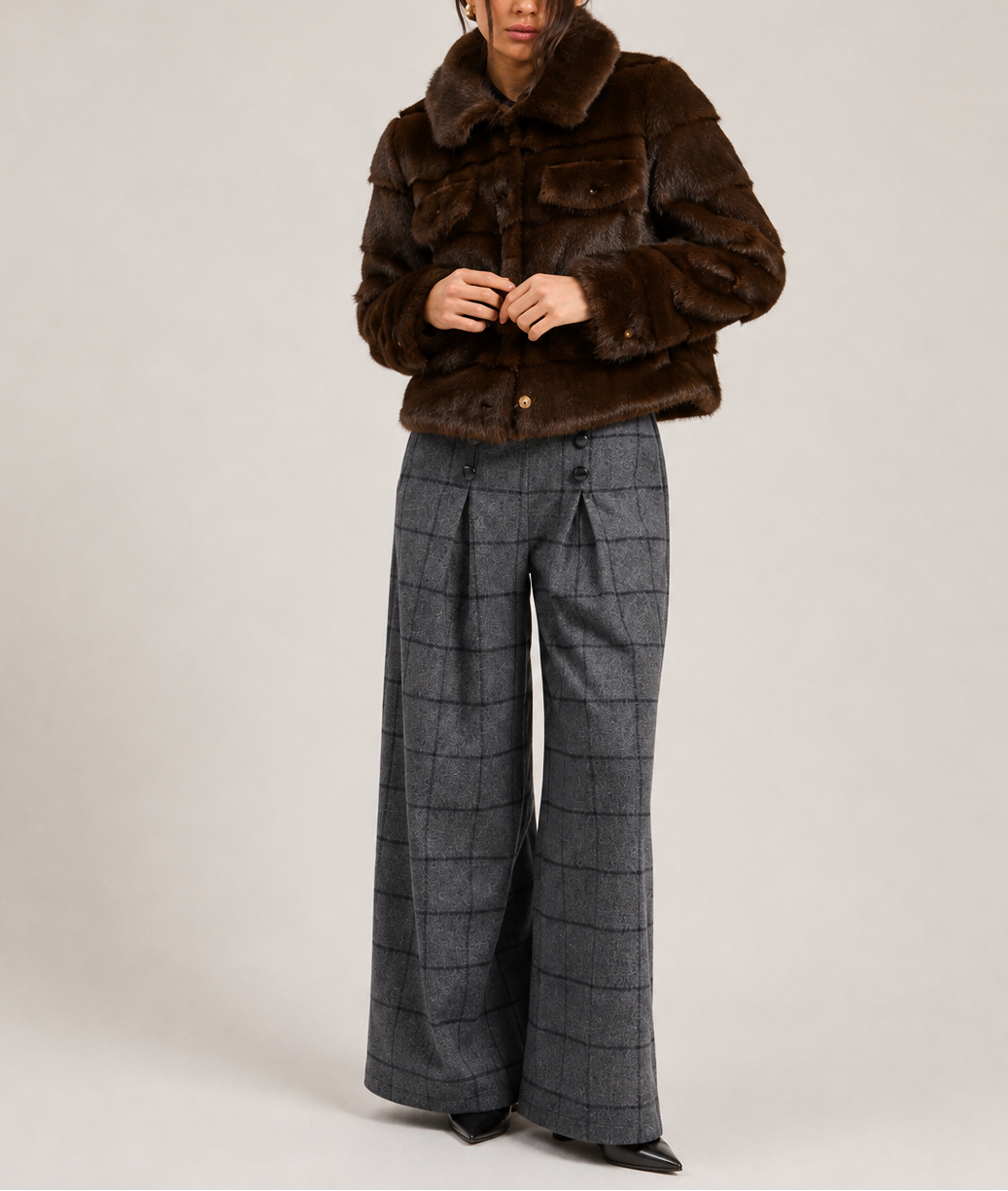 Vilagallo Short Faux Fur Jacket