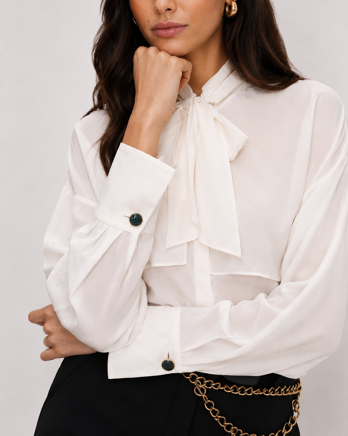 Veronica Beard Darlis Scarf Neck Blouse