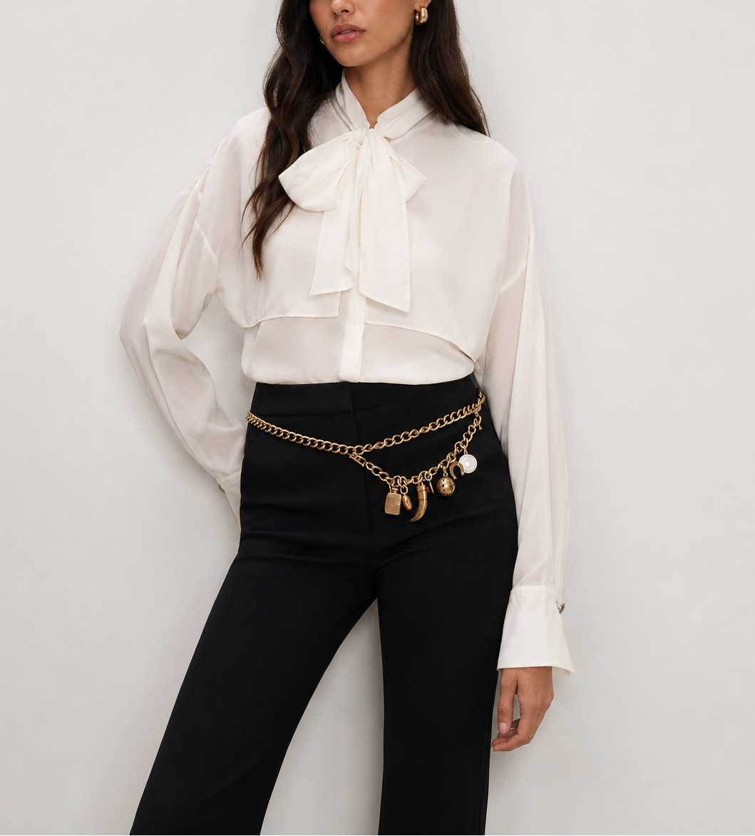 Veronica Beard Darlis Scarf Neck Blouse