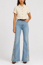 Veronica Beard Malcom S/S Cropped Denim Jacket