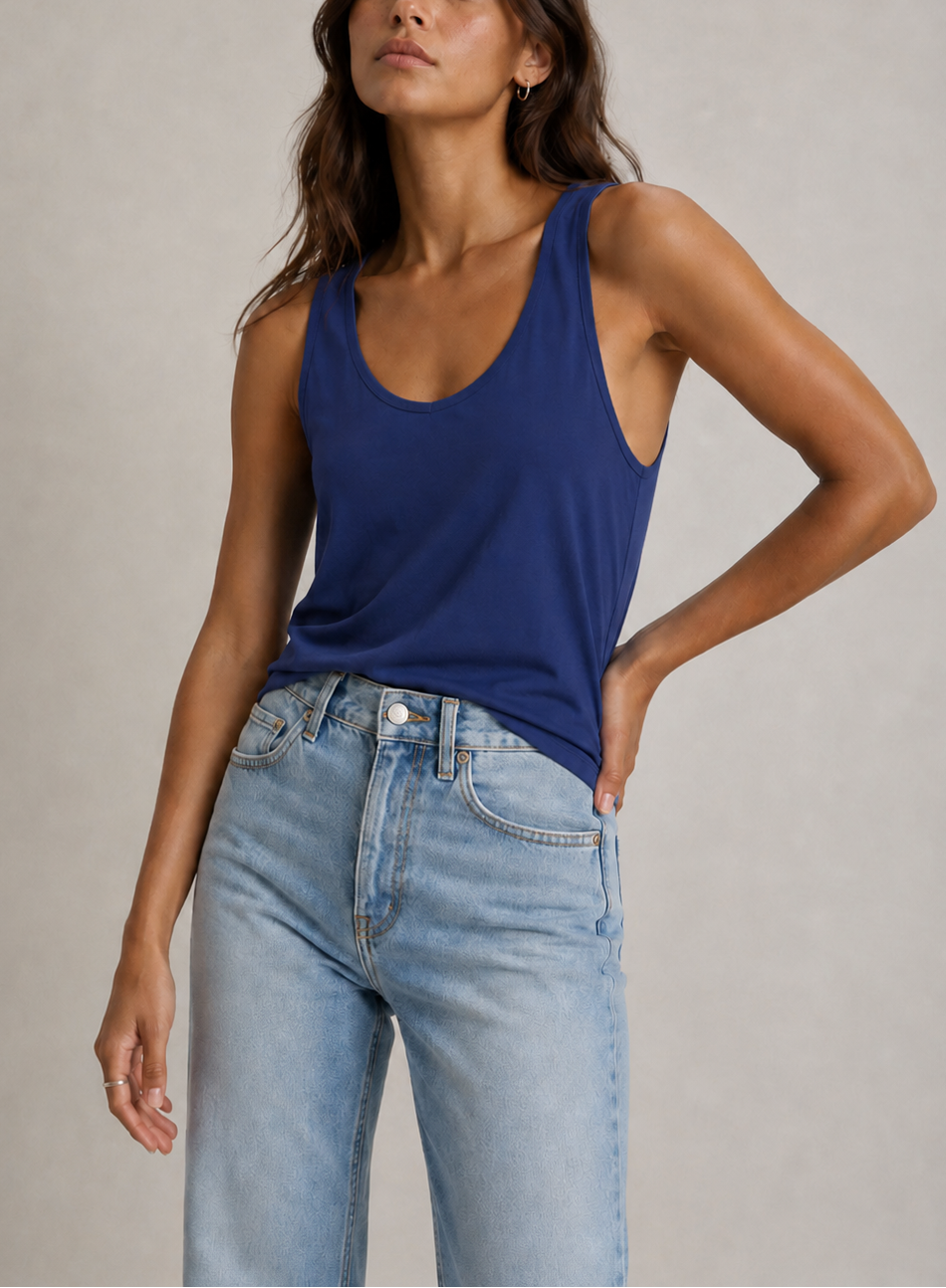 Majestic Filatures Stretch Linen Crewneck Tank