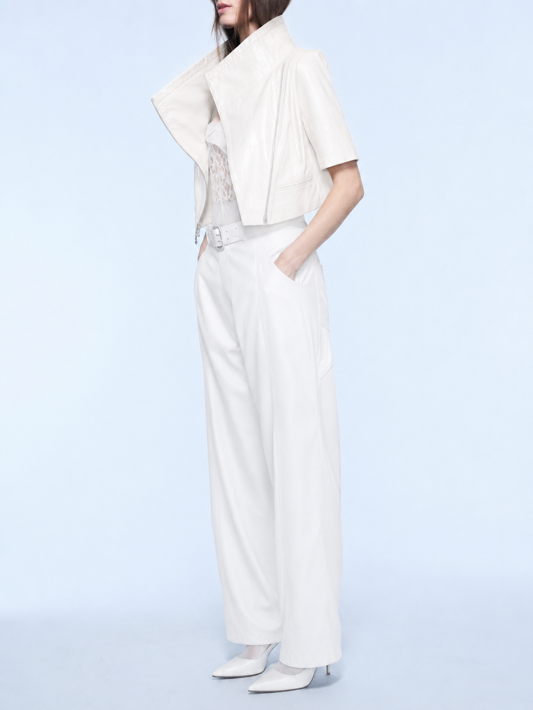 Yigal Azrouel Ts Cropped Leather Jacket