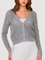 Autumn Cashmere Solid Mesh Cardigan