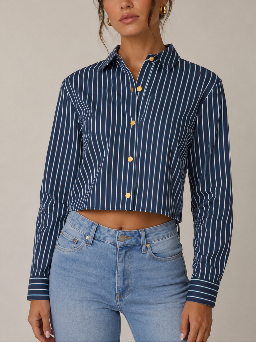 L'agence Cosette Crop Hi Low Shirt