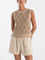 Wispr Tie Detail Diamond Vest