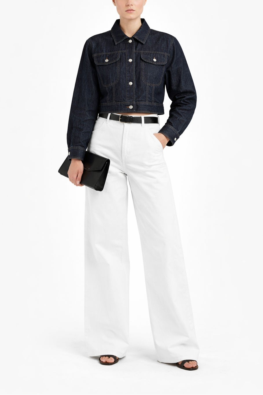 Tela Bianca Cropped Denim Shirt Jacket