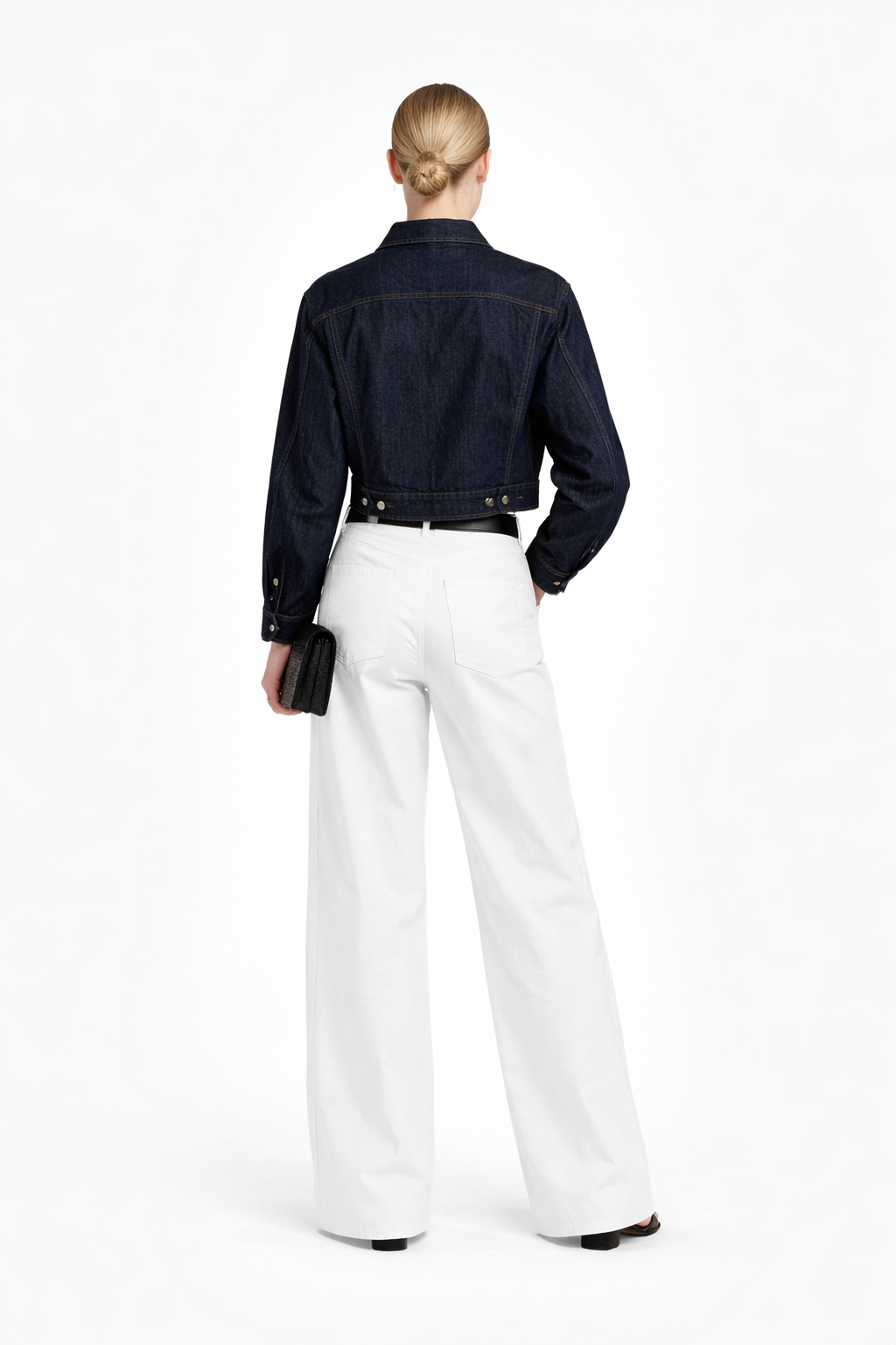 Tela Bianca Cropped Denim Shirt Jacket