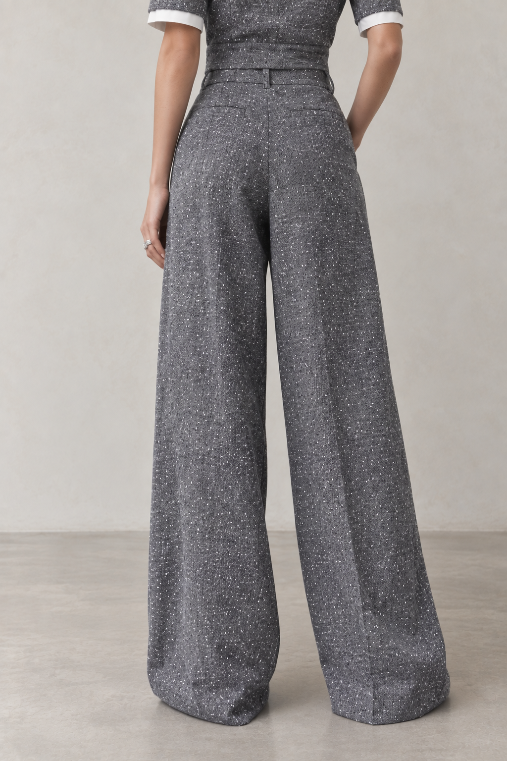 Suncoo Jerk Wide Leg Sequins Pant