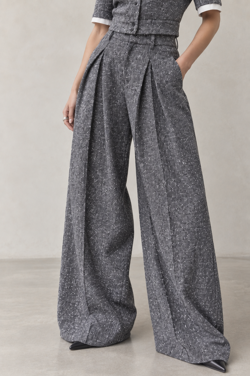 Suncoo Jerk Wide Leg Sequins Pant
