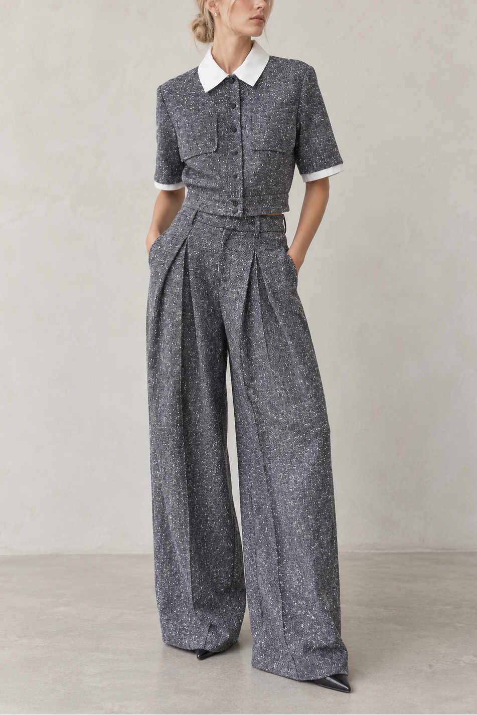 Suncoo Jerk Wide Leg Sequins Pant