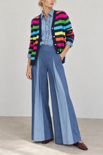 Vilagallo Tencel Denim Palazzo Trousers