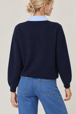 Suncoo Paulin Two Tone Polo Sweater