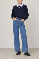 Suncoo Paulin Two Tone Polo Sweater