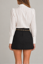 Smythe Neck Tie Box Pleat Shirt