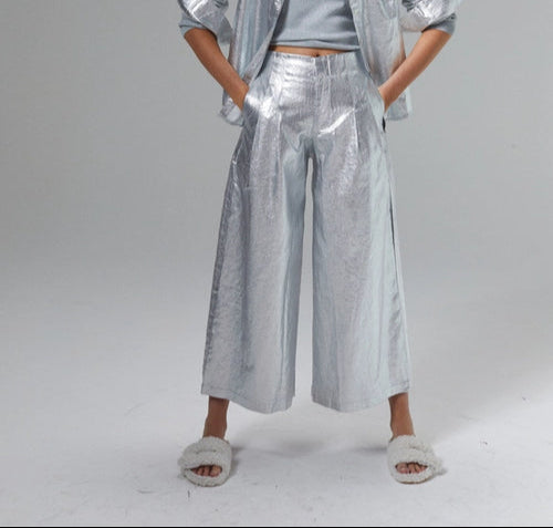 Lanhtropy Culotte Metallic Linen Pants