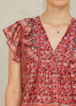M.A.B.E Darla Print Frill S\S Top